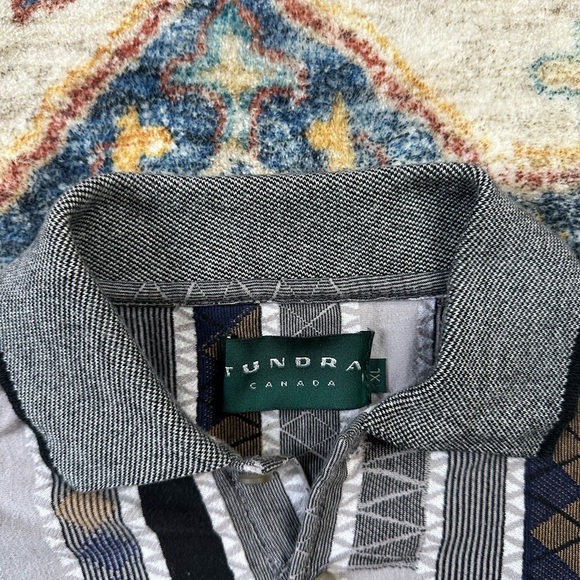 Vintage Tundra Striped Textured Polo Shirt Size XL - Picture 3 of 4